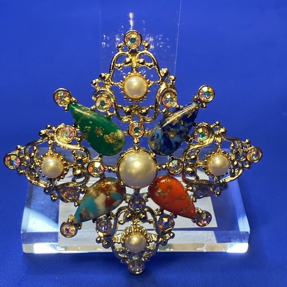 Vintage Sarah Coventry Galaxy Gold Tone Brooch - Picture 2 of 8